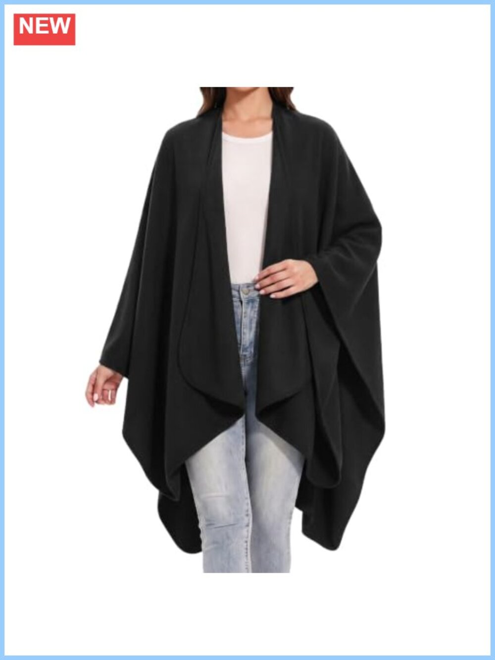 Open Front Poncho Cape Shawl Wrap Knitted Cardigan Sweater Scarf Blanket